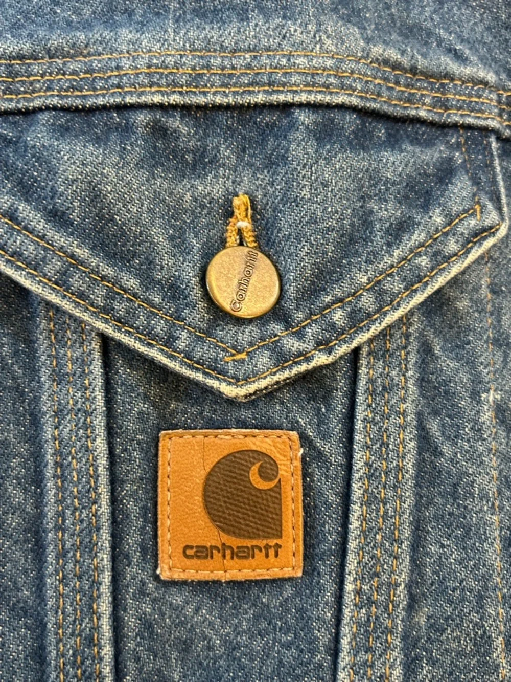 Vintage 90s Carhartt J12 DST USA Made Denim Trucker Jacket Men’s L